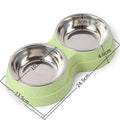 Stylish Stainless Steel Double Pet Feeder - Premium Food And Water