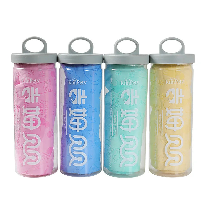 Ultra-Absorbent Pet Bath Towel – Quick-Dry, Soft & Lint-Free with Storage Bucket 🐾