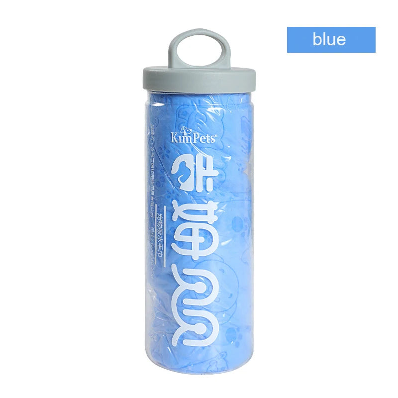 Ultra-Absorbent Pet Bath Towel – Quick-Dry, Soft & Lint-Free with Storage Bucket 🐾