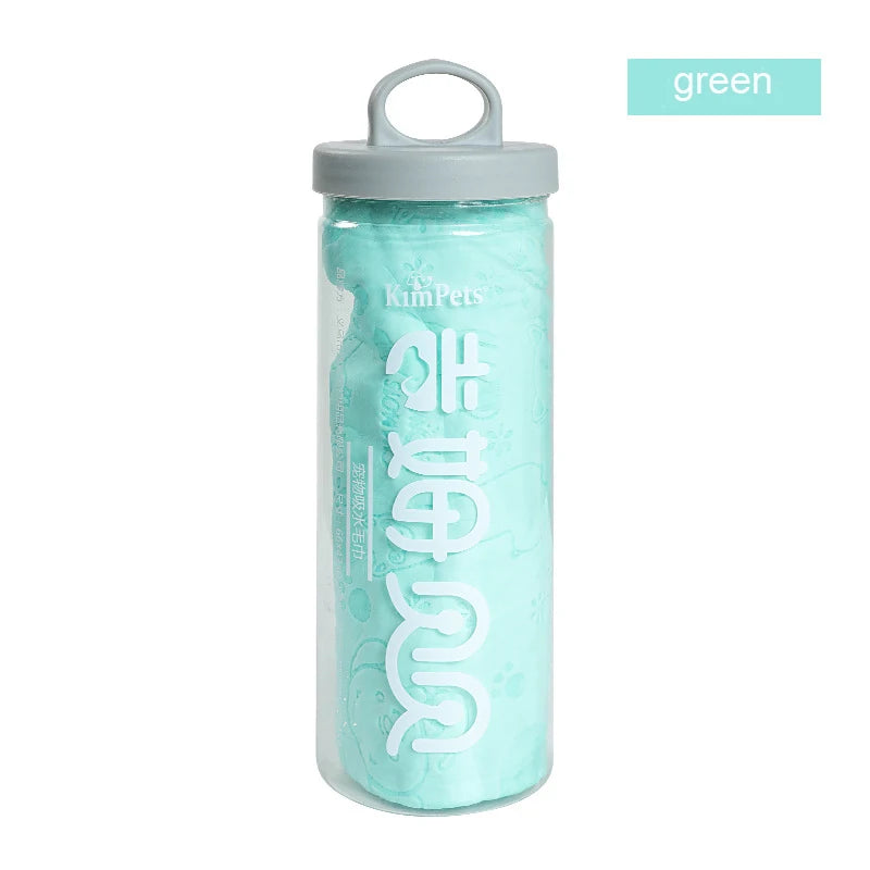 Ultra-Absorbent Pet Bath Towel – Quick-Dry, Soft & Lint-Free with Storage Bucket 🐾