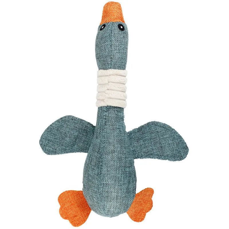 Bite-Resistant Squeaky Goose Toy for Dogs & Cats