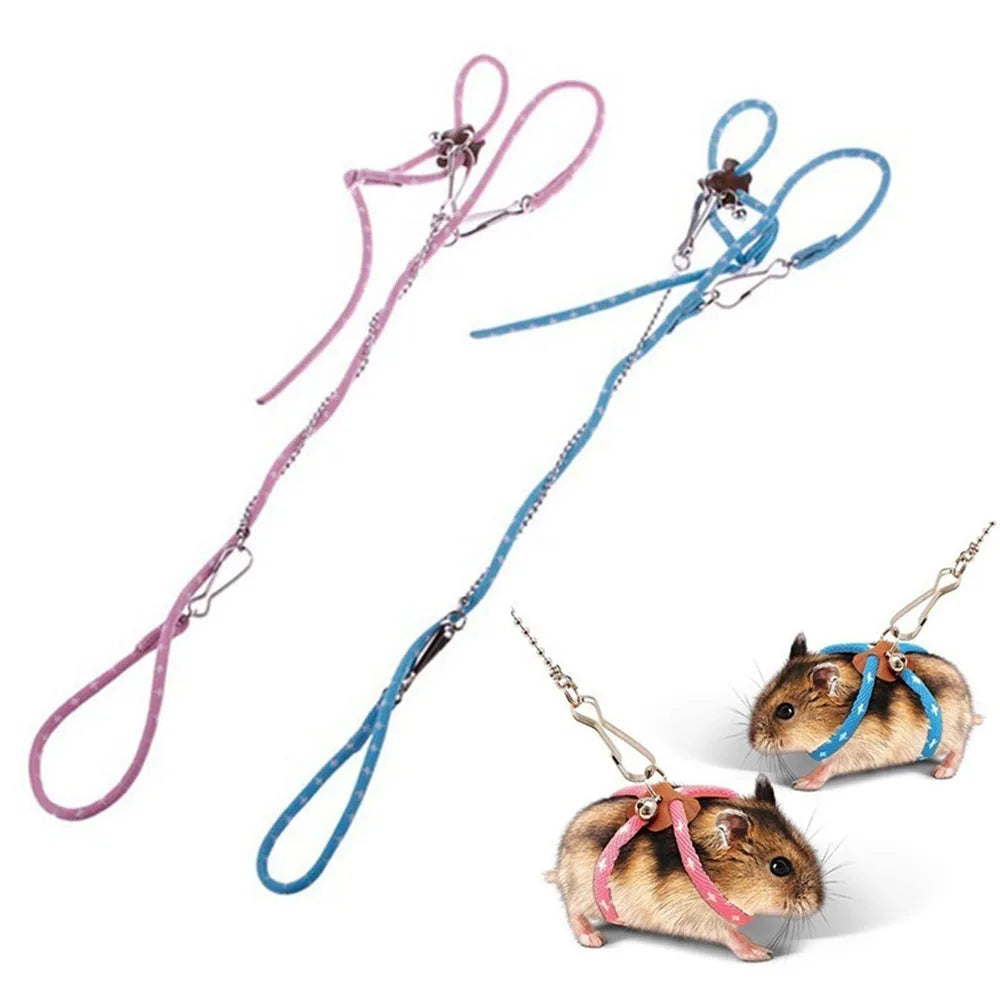 Adjustable Soft Harness & Leash Set for Small Pets – With Bell