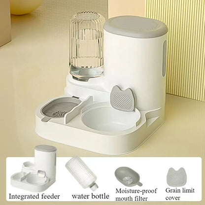Automatic Pet Feeder Bowl with Integrated Water Dispenser for Cats & Dogs