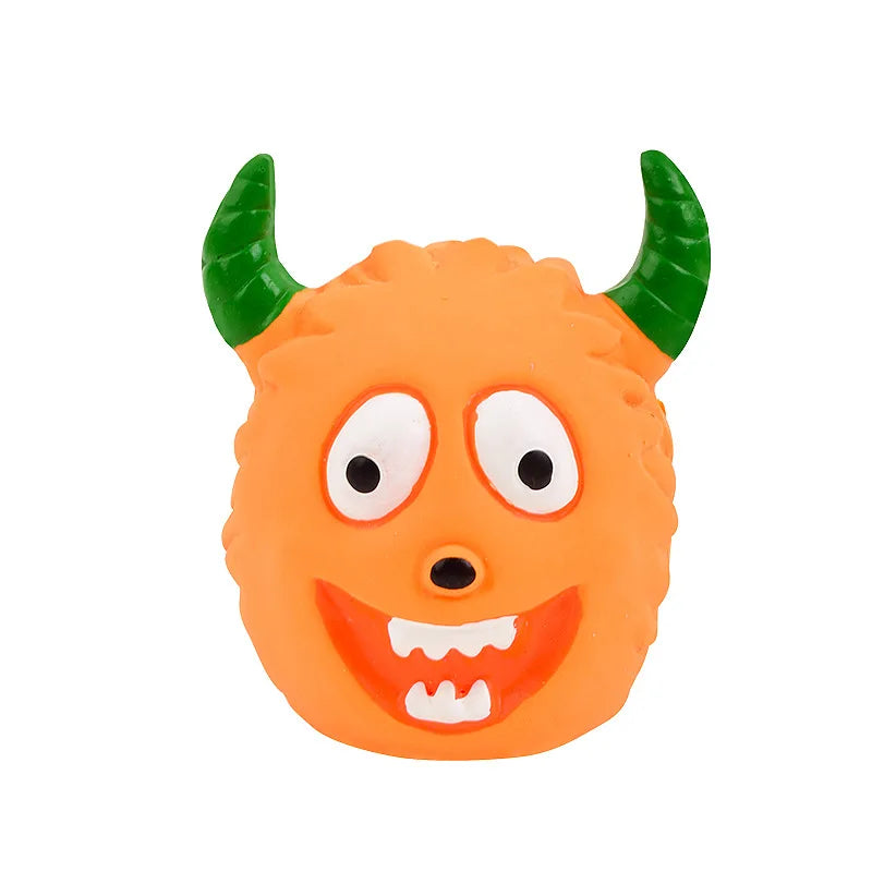 Pet Latex Toy Cartoon Alien Monster - Dog Chew Toy, Bite-Resistant, Squeaky, for Puppies Small Dogs, Teething Cleaning,