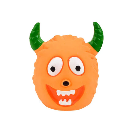 Pet Latex Toy Cartoon Alien Monster - Dog Chew Toy, Bite-Resistant, Squeaky, for Puppies Small Dogs, Teething Cleaning,