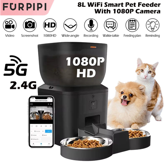 Smart Automatic Cat Feeder with 1080p Camera & Voice Control