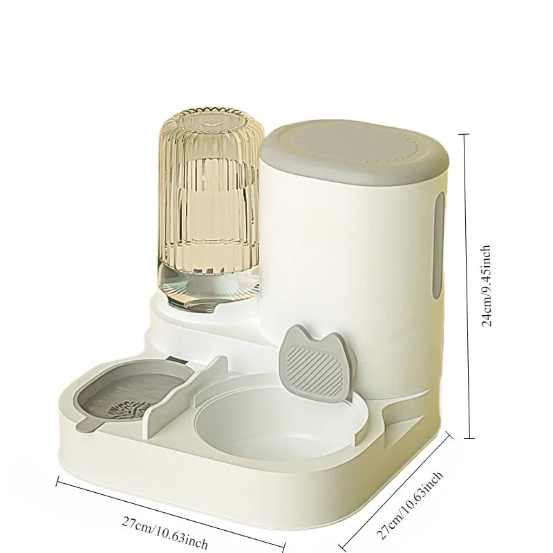 Automatic Pet Feeder Bowl with Integrated Water Dispenser for Cats & Dogs
