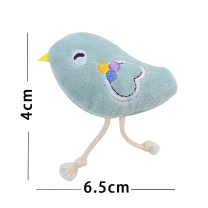 Pet Teeth Grinding and Anti Bite Toy Cartoon Plush Animal Cute Doll Self Fun and Soothing Pet Cat Toy Suitable for Home Play
