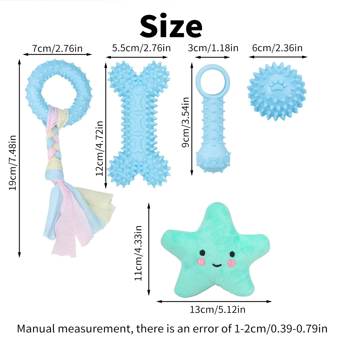 5-pack pet toys plush dog toys teething pet toys