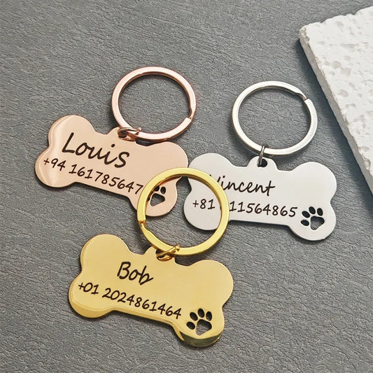 Personalized Pet Name Pendant – Bone ID Tag