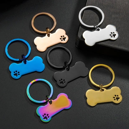 Bone Shaped Personalized Pet ID Tag for Dogs & Cats – Anti-Lost Collar Pendant with Free Engraving