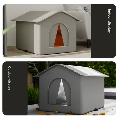 Waterproof Outdoor Pet House – Warm Foldable Sleeping Bed for Cats and Small Dogs