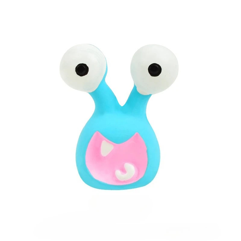 Pet Latex Toy Cartoon Alien Monster - Dog Chew Toy, Bite-Resistant, Squeaky, for Puppies Small Dogs, Teething Cleaning,