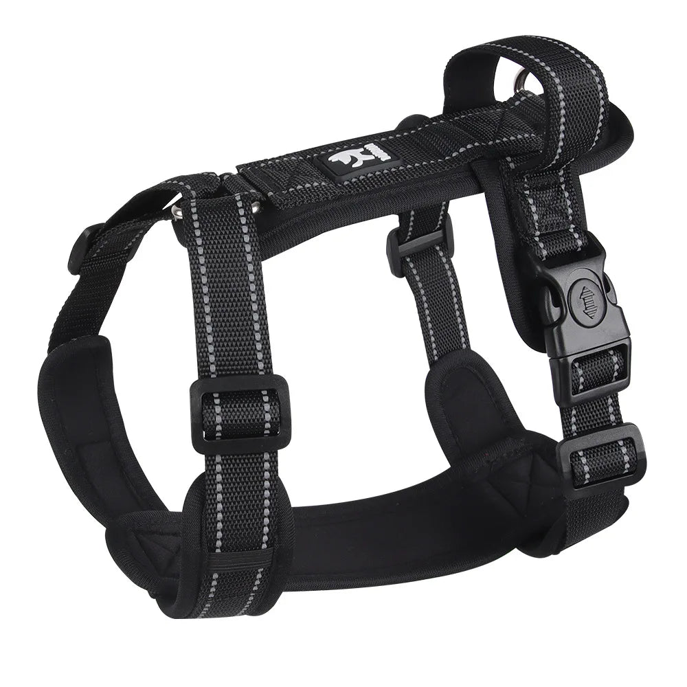 Adjustable Reflective Dog Harness with Handle for Small & Medium Dogs 🐶