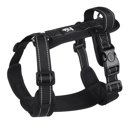 Adjustable Reflective Dog Harness with Handle for Small & Medium Dogs 🐶