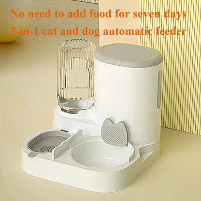 Automatic Pet Feeder Bowl with Integrated Water Dispenser for Cats & Dogs