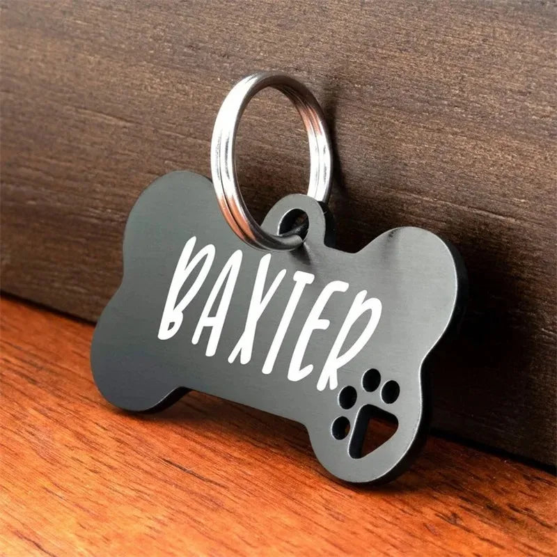 Bone Shaped Personalized Pet ID Tag for Dogs & Cats – Anti-Lost Collar Pendant with Free Engraving