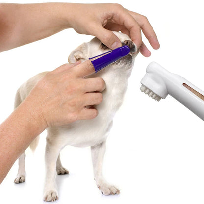 Pets Tartar Control Kit for Dogs Contains Toothpaste Toothbrush and Fingerbrush 4-Piece Dental Care