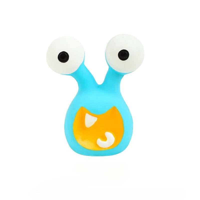 Pet Latex Toy Cartoon Alien Monster - Dog Chew Toy, Bite-Resistant, Squeaky, for Puppies Small Dogs, Teething Cleaning,