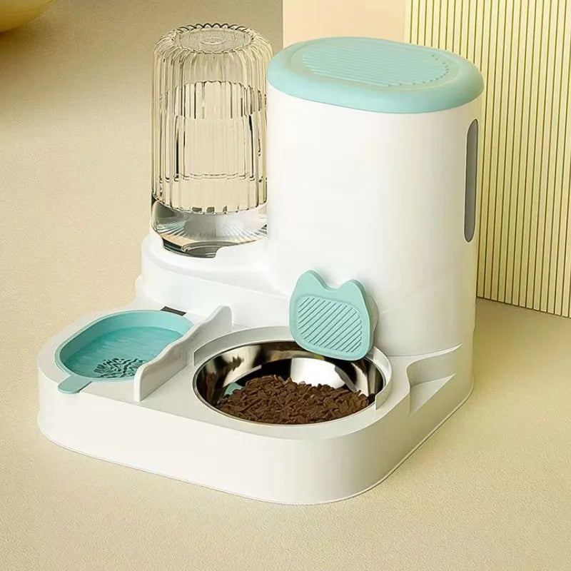 Automatic Pet Feeder Bowl with Integrated Water Dispenser for Cats & Dogs