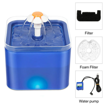 Automatic 2L Cat Water Fountain with LED – Ultra-Silent for Cats & Small Dogs