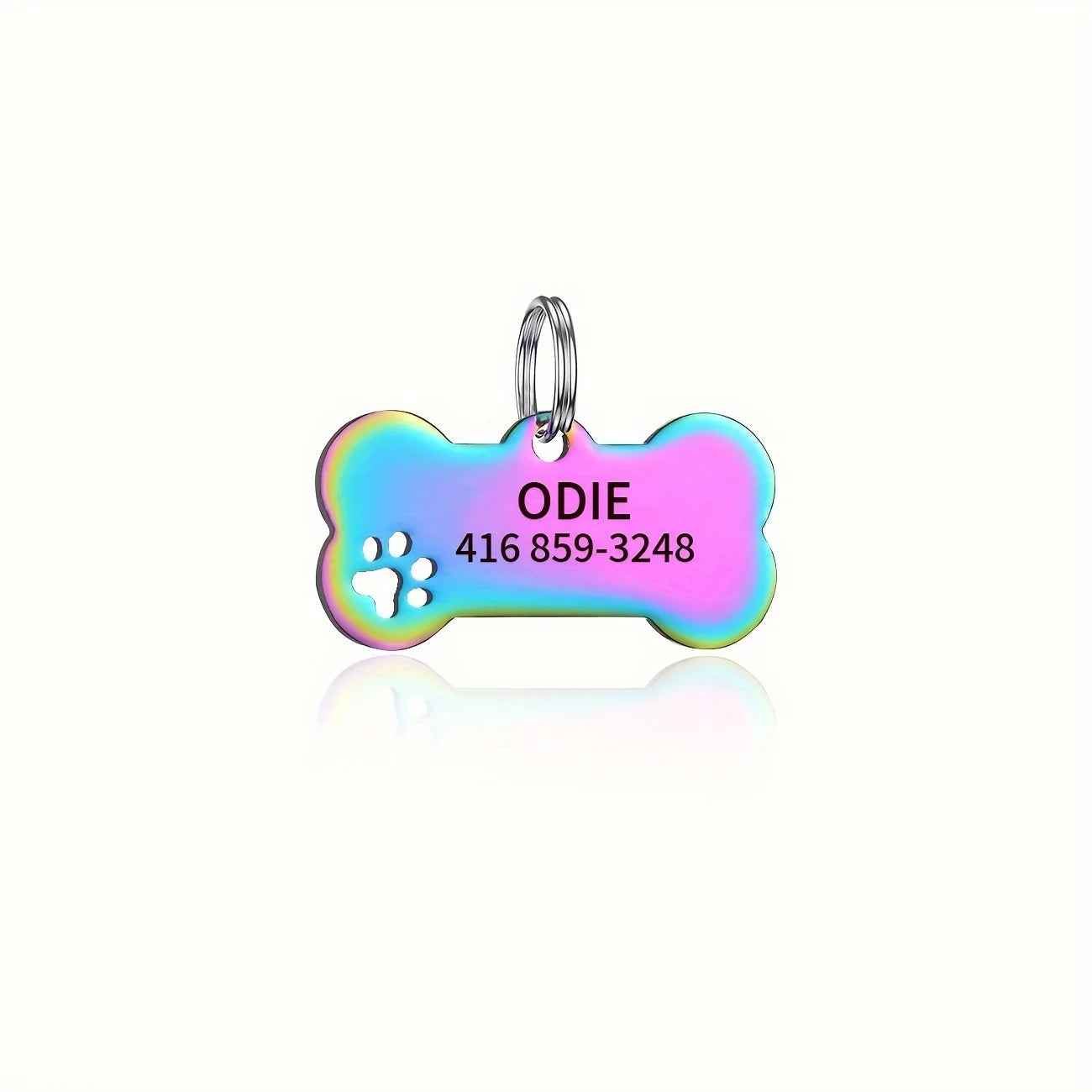 Bone Shaped Personalized Pet ID Tag for Dogs & Cats – Anti-Lost Collar Pendant with Free Engraving