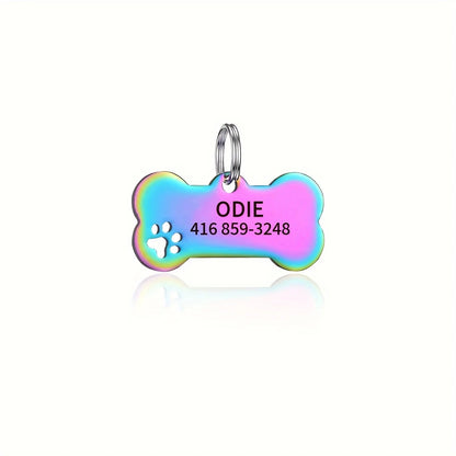 Bone Shaped Personalized Pet ID Tag for Dogs & Cats – Anti-Lost Collar Pendant with Free Engraving