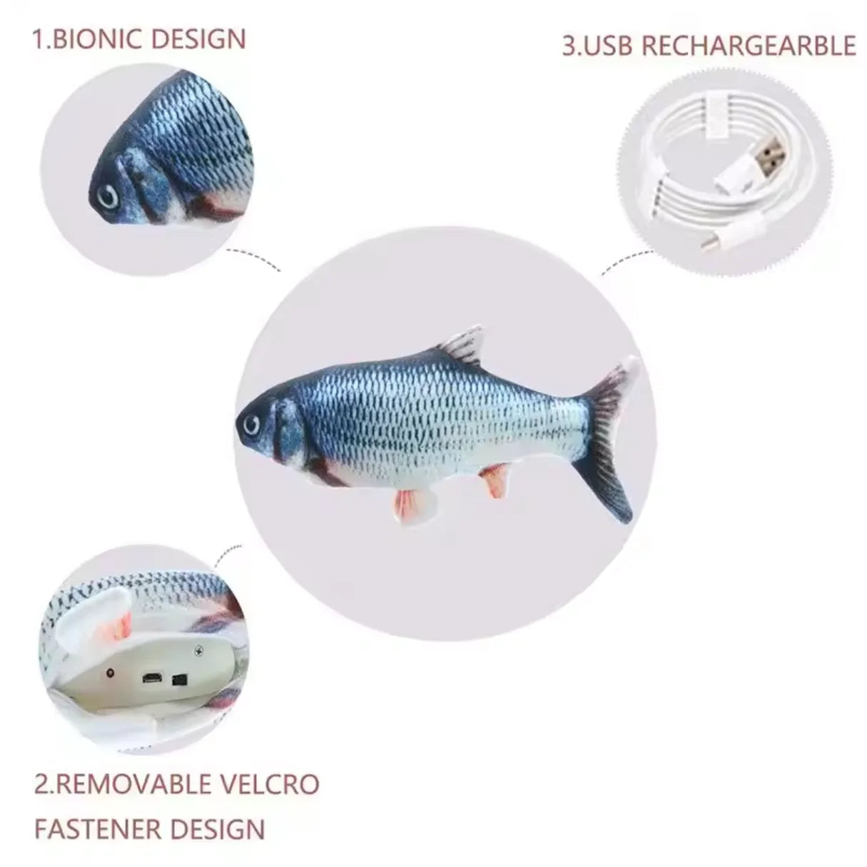 Interactive Electric Floppy Fish Toy for Cats & Dogs