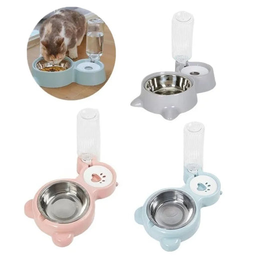 Pet Food & Water Dispenser – Automatic Water Storage Bowl for Cats and Dogs 🐾