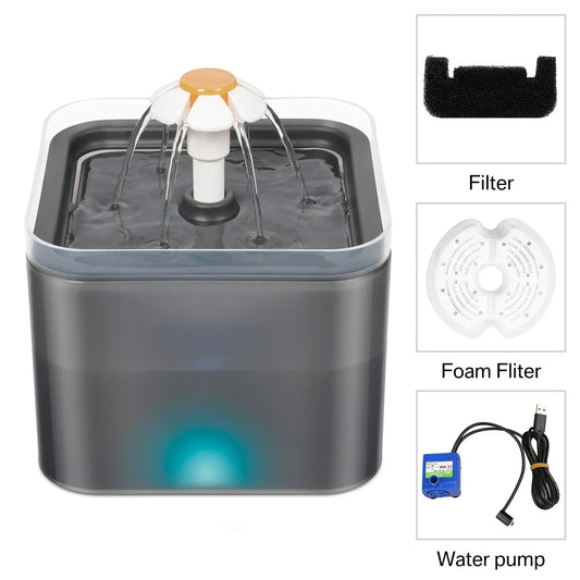 Automatic 2L Cat Water Fountain with LED – Ultra-Silent for Cats & Small Dogs