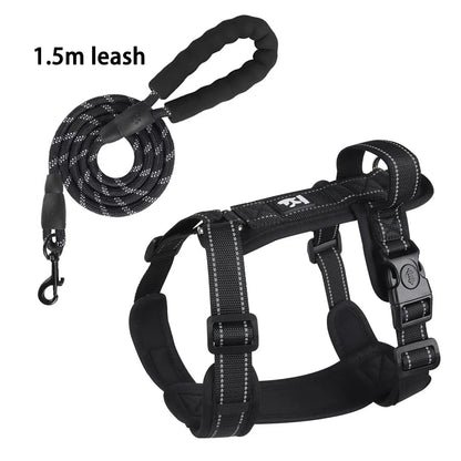 Adjustable Reflective Dog Harness with Handle for Small & Medium Dogs 🐶