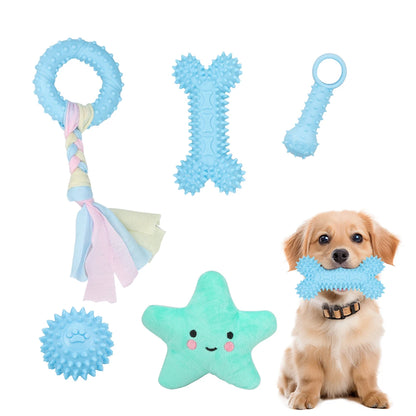 5-pack pet toys plush dog toys teething pet toys