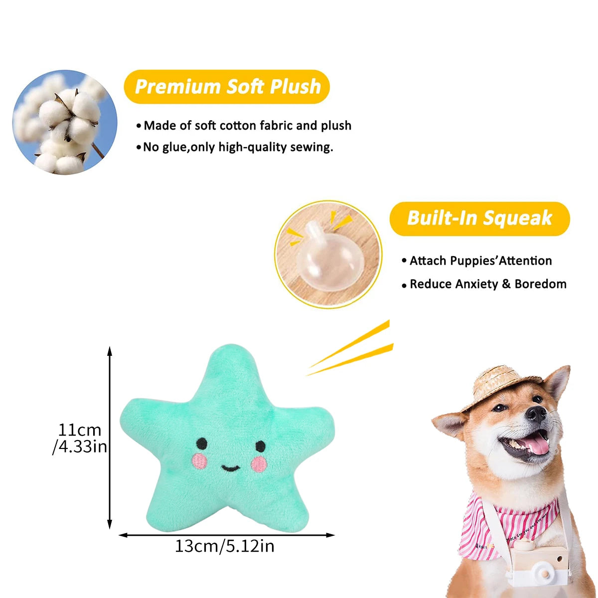 5-pack pet toys plush dog toys teething pet toys