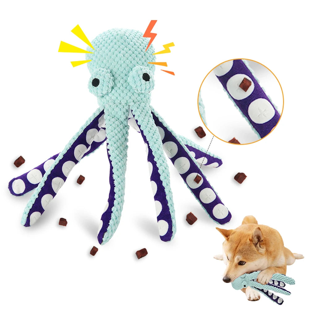 Pet Sniff Toy Pet Plush Toy Cat Dog Voice Octopus Shell Puzzle Toy Squeaky Dog Teeth Cleaning Chew Toy Pet Supplies