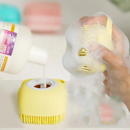 Silicone Pet Bath Massage Gloves for Dogs & Cats