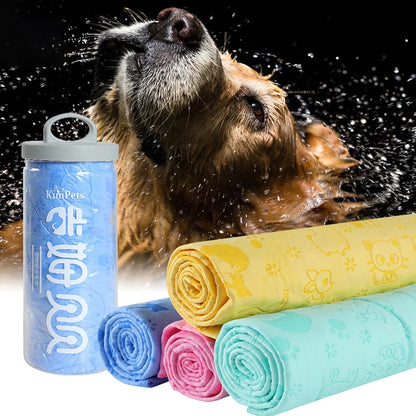 Ultra-Absorbent Pet Bath Towel – Quick-Dry, Soft & Lint-Free with Storage Bucket 🐾