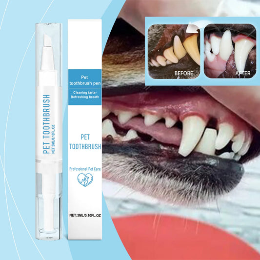 Pet Toothbrush Pen Teeth Cleaning Tool Fresh Breath Pet Toothbrush Toothpaste All-in-One Teeth Cleaning for Dogs and Cats