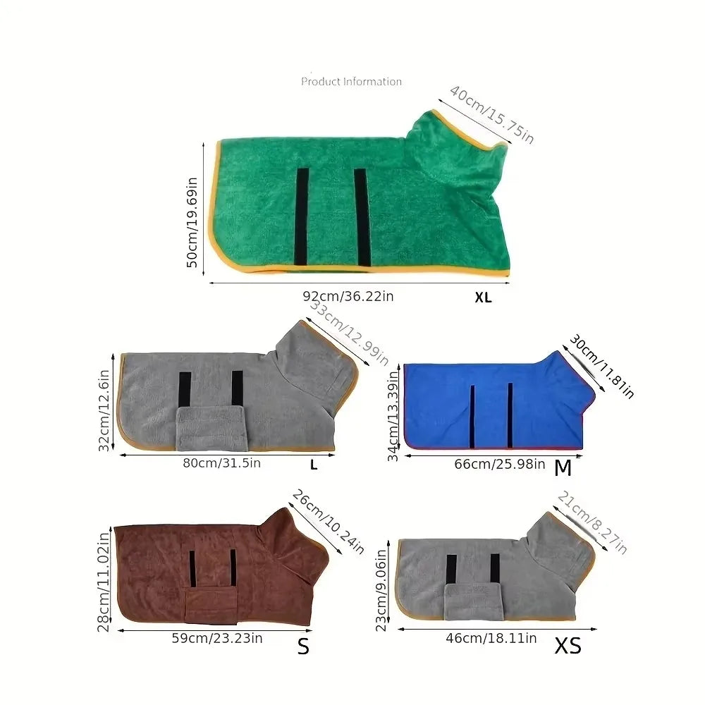 Absorbent Quick-Dry Pet Bathrobe TOWEL for Dogs & Cats 🐾