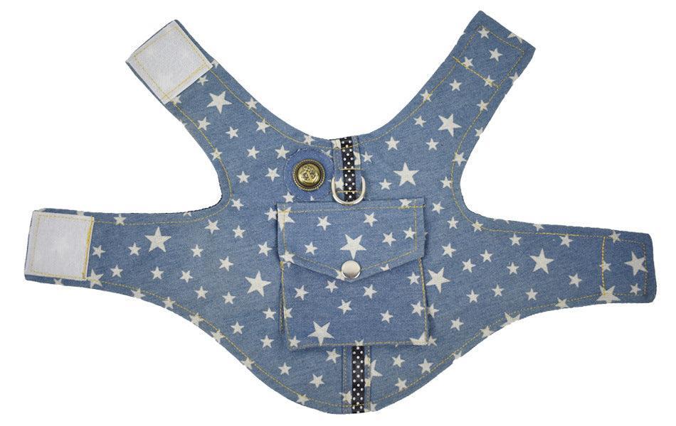 Denim Starry Sky Pet Vest Harness