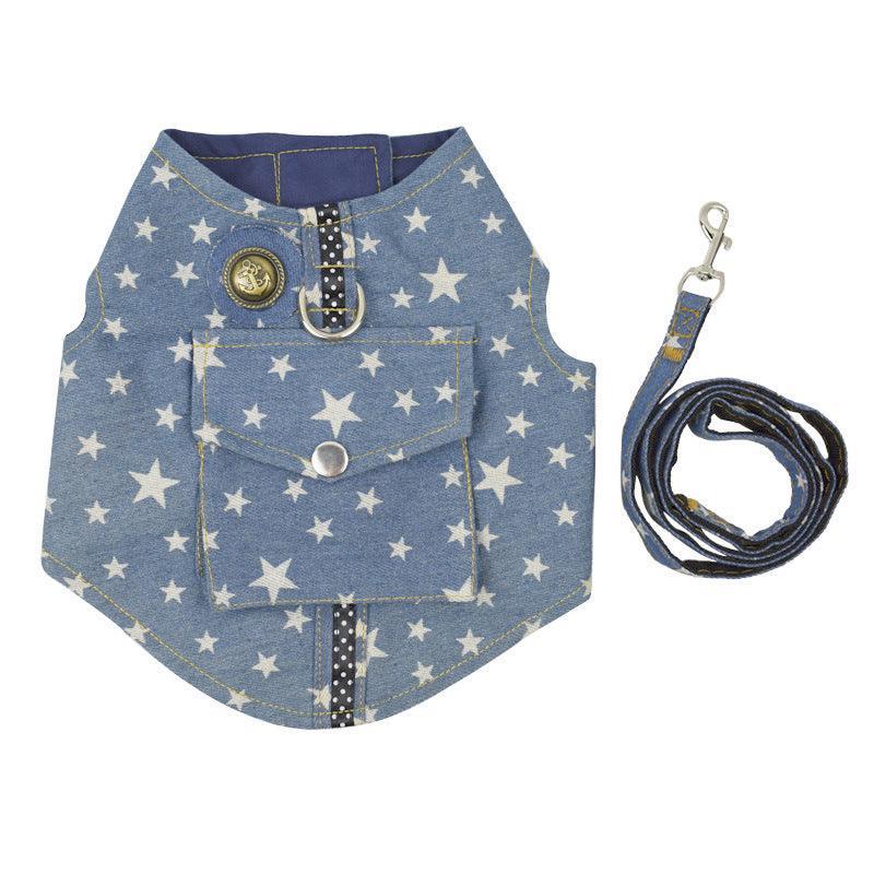 Denim Starry Sky Pet Vest Harness