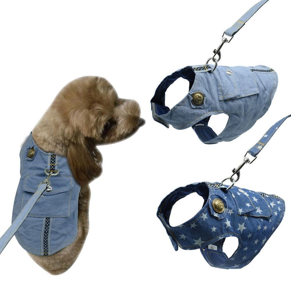 Denim Starry Sky Pet Vest Harness